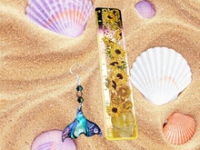 Load image into Gallery viewer, Abalone Shell Earrings. Whale Tail Earrings. Fish Earrings. Ocean Jewelry. Aquatic Jewelry. Aquarium. Natural Earrings
