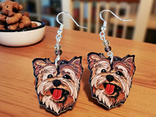 Load image into Gallery viewer, Yorkie Dog Earrings. Dog Earrings. Yorkie Terrior Dog Jewelry. Dog Gifts. Animal Earrings. Dog Jewelry.
