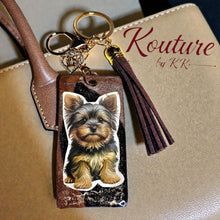 Load image into Gallery viewer, Yorkshire Terrier Handmade Resin Keychain – Brown Tasselby
