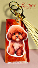 Load image into Gallery viewer, Doodle Dog Polymer Clay Keychain with Tassel &amp; Heart Charm
