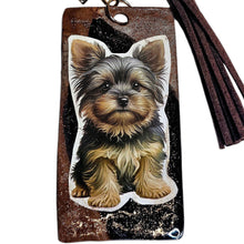 Load image into Gallery viewer, Yorkshire Terrier Handmade Resin Keychain – Brown Tasselby
