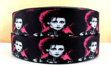 Load image into Gallery viewer, 1.5&quot; Edward Scissorhands grosgrain ribbon. Johnny Depp Tim Burton
