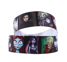 Load image into Gallery viewer, 1&quot; Edward Scissorhands- Johnny Depp- Jack Skellington- BeetleJuice- Jack and Sally grosgrain ribbon- Tim Burton Classics- Ribbon Best Seller
