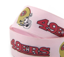 Load image into Gallery viewer, 1&quot; San Francisco 49ers Pink Grosgrain Ribbon. NFL Football Sports Teams
