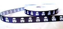 Load image into Gallery viewer, 5/8&quot; Star Wars Storm Trooper Grosgrain Ribbon
