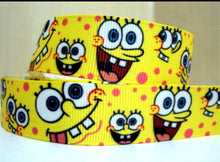 Load image into Gallery viewer, 7/8&quot; Sponge Bob Comic Cartoon Character Grosgrain ribbon.
