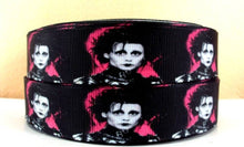 Load image into Gallery viewer, 1.5&quot; Edward Scissorhands grosgrain ribbon. Johnny Depp Tim Burton
