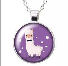 Load image into Gallery viewer, Purple Llama Charm. Heart Felt Gift- Perfect Key Charm Trinket, Lama Alpaca Jewelry
