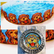 Load image into Gallery viewer, Golden Retriever Necklace. Golden Retriever Charm with Rhinestones.
