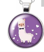 Load image into Gallery viewer, Purple Llama Charm. Heart Felt Gift- Perfect Key Charm Trinket, Lama Alpaca Jewelry
