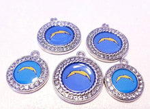 Load image into Gallery viewer, Los Angeles Chargers NFL Football Charms.  Sports Team Charms in 2cm and 2.5cm. Rhinestone Charms
