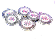 Load image into Gallery viewer, New York Yankees Pink NFL Football Charms.  Sports Team Charms in 2cm and 2.5cm. Rhinestone Charms
