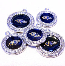 Load image into Gallery viewer, Baltimore Ravens NFL Football Charms.  Sports Team Charms in 2cm and 2.5cm. Rhinestone Charms
