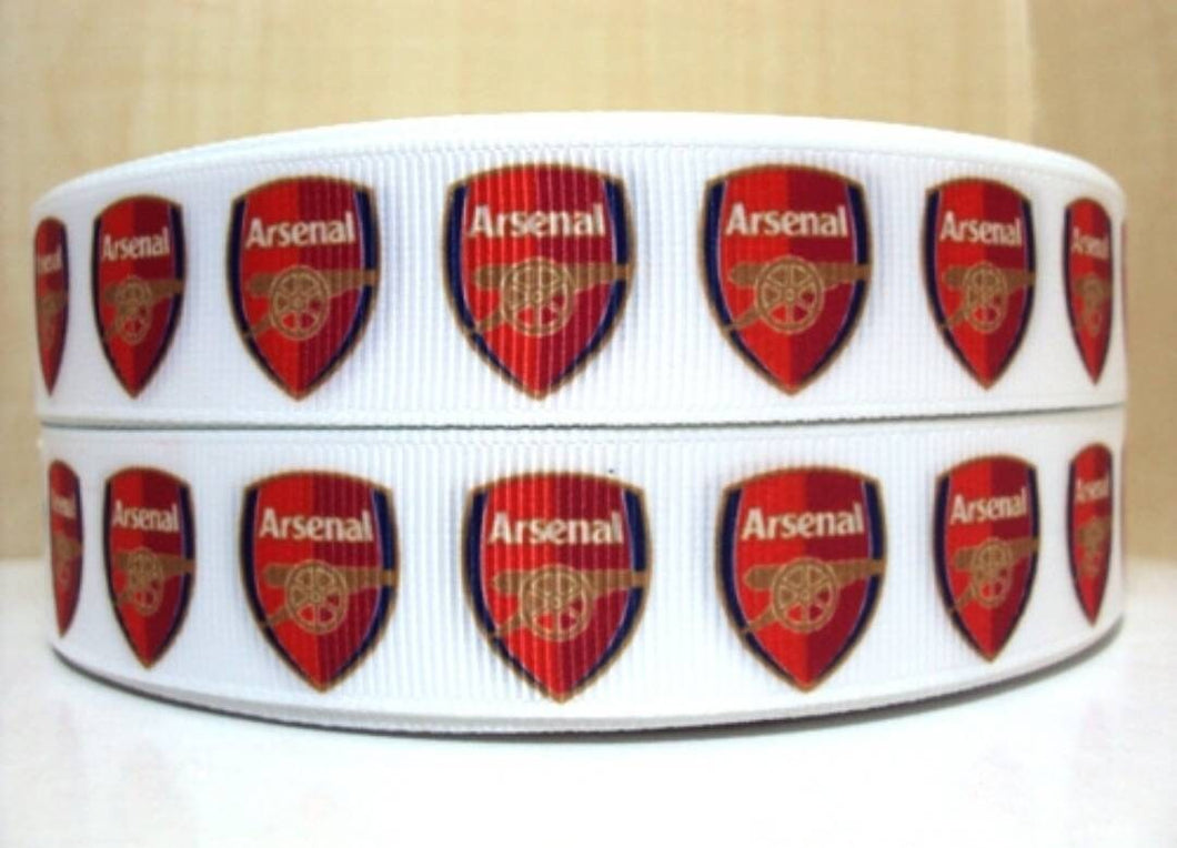 Soccer Arsenal Grosgrain Ribbon. 5/8