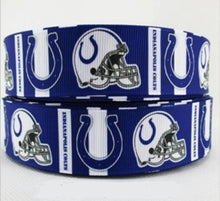 Load image into Gallery viewer, 7/8&quot; Indianapolis Colts Grosgrain Ribbon. Bright Blue Team Colors NFL Football Sports Ribbon.
