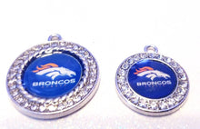 Load image into Gallery viewer, 2 in stock 2.5cm - Denver Broncos NFL Football Charms.  Sports Team Charms in 2cm and 2.5cm. Rhinestone Charms
