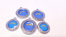 Load image into Gallery viewer, Los Angeles Chargers NFL Football Charms.  Sports Team Charms in 2cm and 2.5cm. Rhinestone Charms
