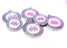 Load image into Gallery viewer, New York Yankees Pink NFL Football Charms.  Sports Team Charms in 2cm and 2.5cm. Rhinestone Charms
