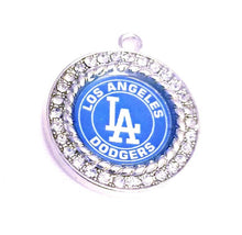 Load image into Gallery viewer, 2cm Out of stock - Los Angeles Dodgers MLB Charms.  Baseball Sports Team Charms in large 2.5 cm.  Rhinestone Charms
