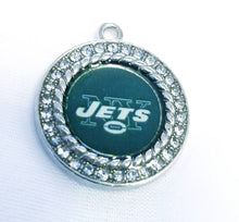 Load image into Gallery viewer, New York Jets NFL Football Charms.  Sports Team Charms in 2.5cm Rhinestone Charms
