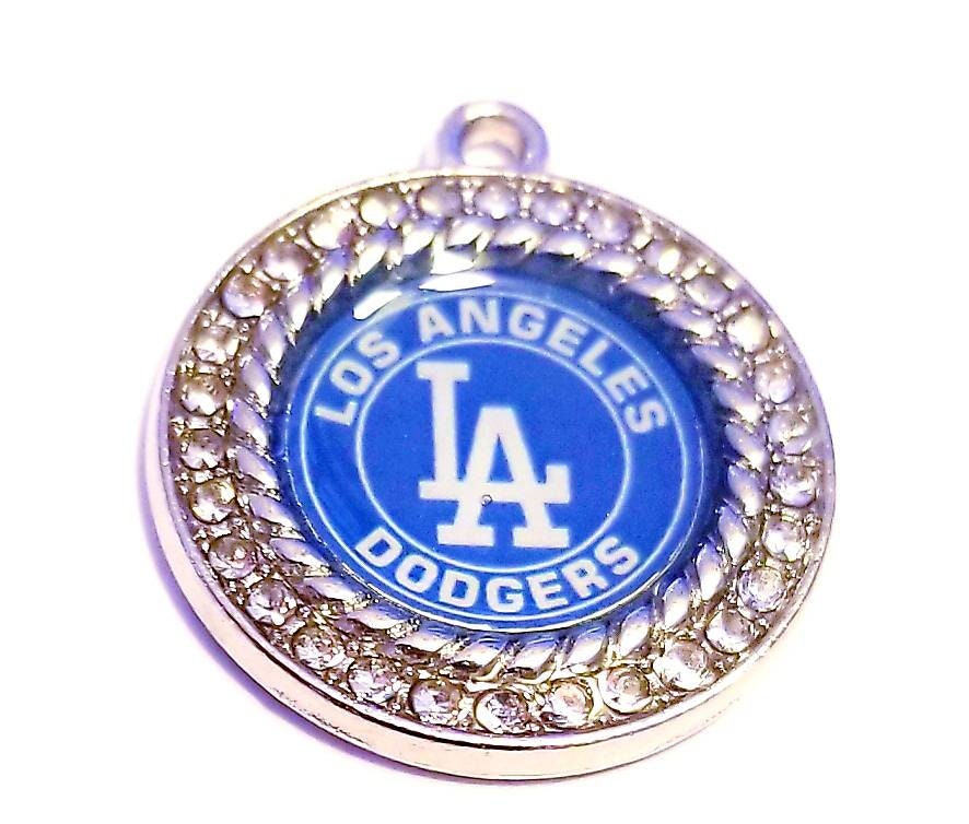 2cm Out of stock - Los Angeles Dodgers MLB Charms.  Baseball Sports Team Charms in large 2.5 cm.  Rhinestone Charms