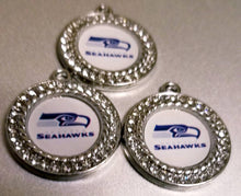 Load image into Gallery viewer, Seattle Seahawks NFL Football Charms. Sports Team Charms. 2.5cm Rhinestone Charms
