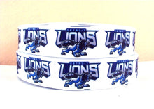 Load image into Gallery viewer, 7/8&quot; Detroit Lions Grosgrain Ribbon. NFL Football Sports Ribbon. Detroit Michigan Lions
