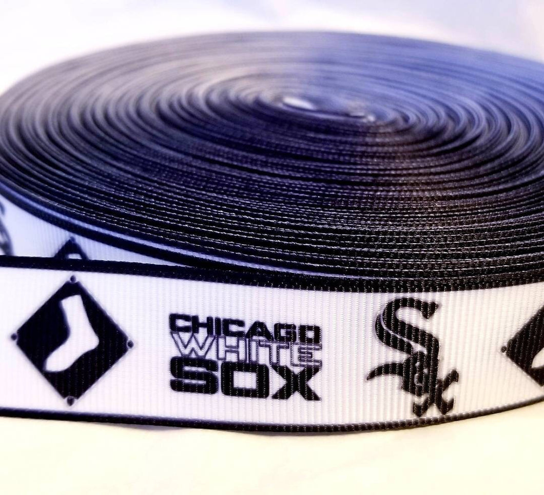 7/8 Chicago White Sox Ribbon, MLB Ribbon Baseball Ribbon Quality