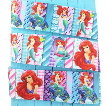 Load image into Gallery viewer, 10 yards in stock - 1&quot; Ariel The Little Mermaid Grosgrain Ribbon. Ariel Princess
