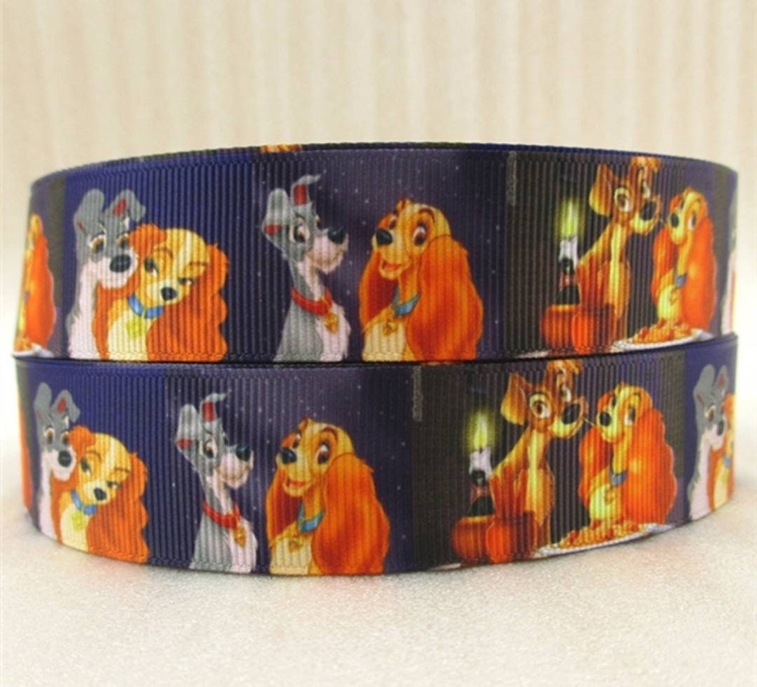 1'' Lady and the Tramp Grosgrain ribbon