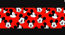 Load image into Gallery viewer, 1/2&quot; Mickey Mouse Grosgrain Ribbon with classic Red Background
