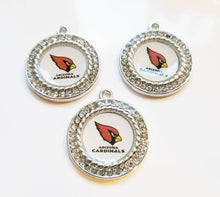 Load image into Gallery viewer, Arizona Cardinals NFL Football Charms.  Sports Team Charms in  2.5cm. Rhinestone Charms
