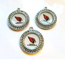 Load image into Gallery viewer, Arizona Cardinals NFL Football Charms.  Sports Team Charms in  2.5cm. Rhinestone Charms
