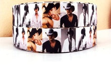 Load image into Gallery viewer, 9 yards in stock - 1&quot; Tim McGraw Country Singer grosgrain ribbon
