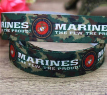 Load image into Gallery viewer, 7/8&quot; Marines Ribbon. Mariners The Few and  Proud
