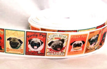 Load image into Gallery viewer, 5/8&#39;&#39; Pug Dog Ribbon. Piggy Pug Dog
