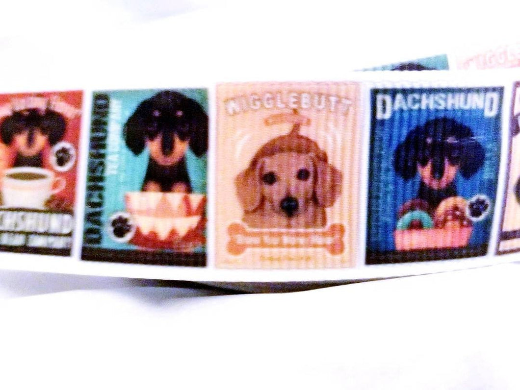 1'' Dachshund Dog Ribbon. Dog Collar Ribbon. Dog Party Ribbon Weiner Dog Breed