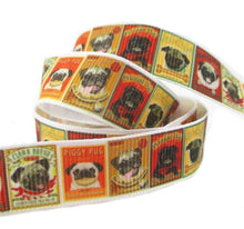 Load image into Gallery viewer, 5/8&#39;&#39; Pug Dog Ribbon. Piggy Pug Dog
