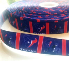 Load image into Gallery viewer, 7/8&quot; Houston Texans Football Grosgrain Ribbon. Football Ribbon  Sports Ribbon
