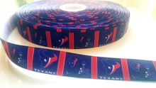 Load image into Gallery viewer, 7/8&quot; Houston Texans Football Grosgrain Ribbon. Football Ribbon  Sports Ribbon
