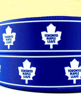 Load image into Gallery viewer, Toronto Maple Leafs Hockey Ribbon. 7/8&quot; NHL Professional Hockey Team. Sports Team. NHL Ice Hockey
