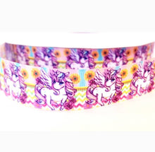 Load image into Gallery viewer, 7/8&quot; Flying Angel Wings Unicorn Grosgrain Ribbon.
