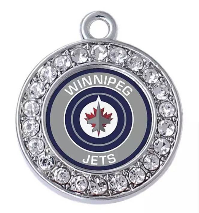 Winnipeg Jets Hockey Charms. NHL Professional Hockey Team.Sports Team Charms  2cm. Rhinestone Charms Jewelry