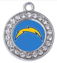 Load image into Gallery viewer, Los Angeles Chargers NFL Football Charms.  Sports Team Charms in 2cm and 2.5cm. Rhinestone Charms
