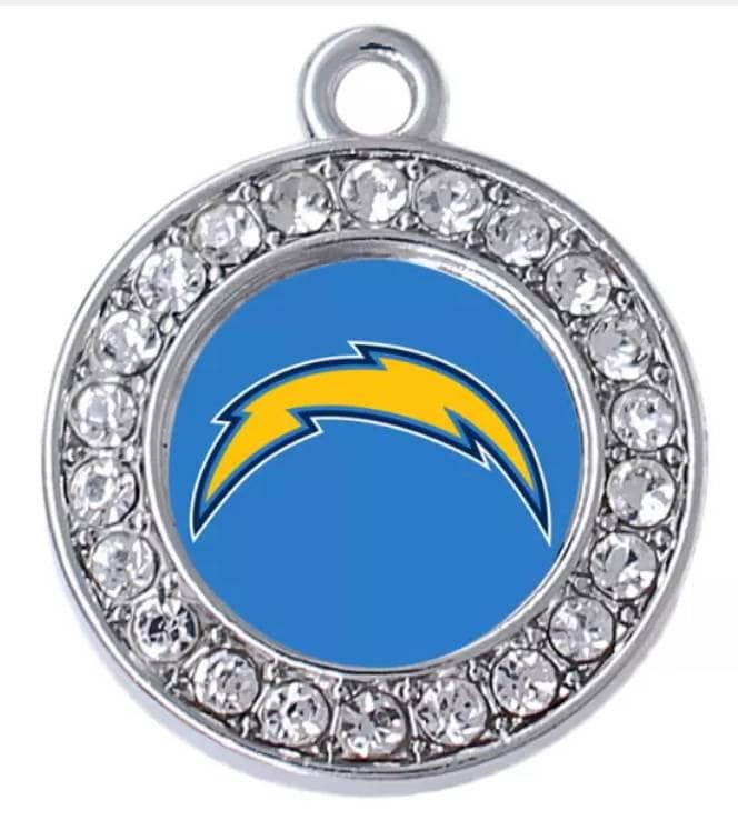 Los Angeles Chargers NFL Football Charms.  Sports Team Charms in 2cm and 2.5cm. Rhinestone Charms