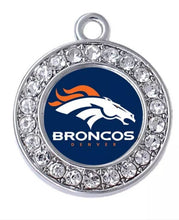 Load image into Gallery viewer, 2 in stock 2.5cm - Denver Broncos NFL Football Charms.  Sports Team Charms in 2cm and 2.5cm. Rhinestone Charms
