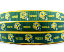 Load image into Gallery viewer, 5/8&quot; Green Bay Packers  Grosgrain Ribbon. NFL Football Sports Ribbon.
