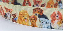 Load image into Gallery viewer, 6 yards in stock - 7/8&#39;&#39; Puppy Dog Ribbon. Pet Gifts. Puppy Parade. Adopt a pet.
