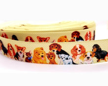 Load image into Gallery viewer, 6 yards in stock - 7/8&#39;&#39; Puppy Dog Ribbon. Pet Gifts. Puppy Parade. Adopt a pet.
