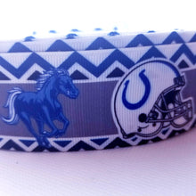 Load image into Gallery viewer, 7/8&quot; Indianapolis Colts. Grosgrain Ribbon. Football Ribbon NFL Sports Ribbon
